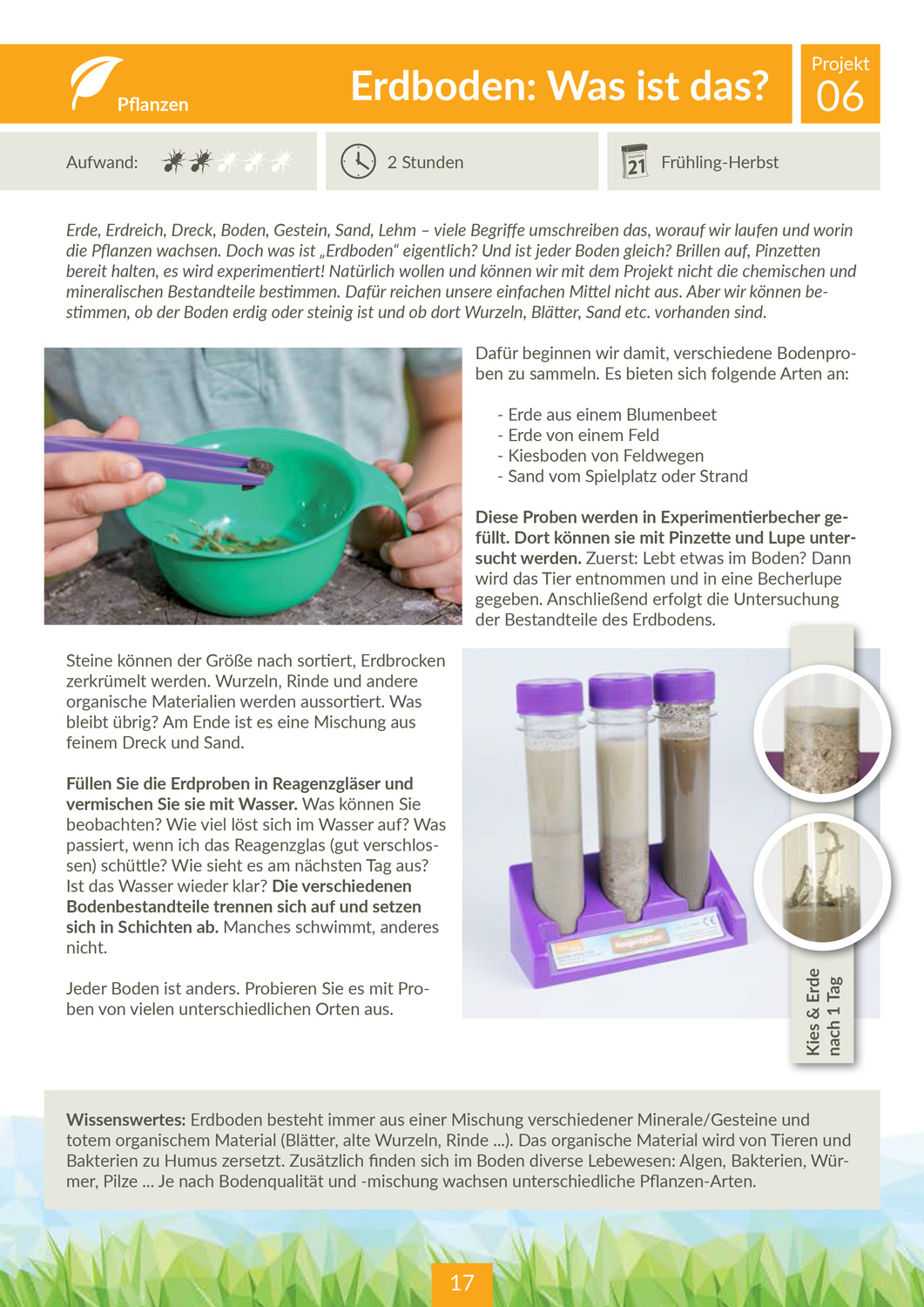 Beispielseite aus dem Projekthandbuch Spielwelle Natur-Entdecker