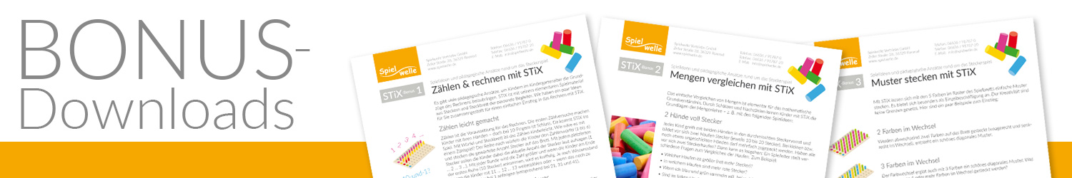 STiX Bonus-Downloads: Rechnen, Mengen vergleichen und Muster